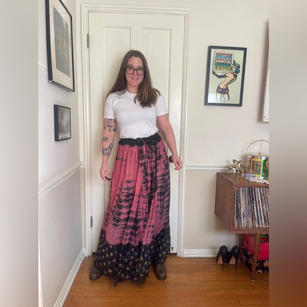 70s Vintage One Size Fits Most Indian Cotton Maxi Skirt